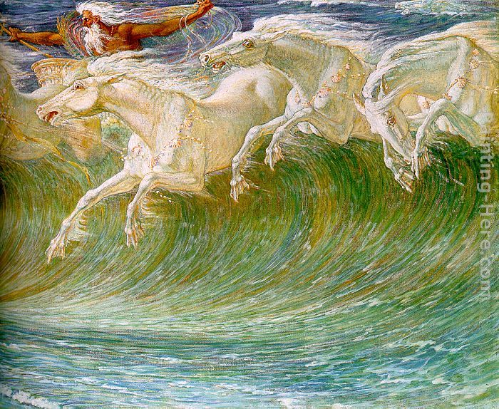 The Horses of Neptune [detail 1] painting - Walter Crane The Horses of Neptune [detail 1] art painting